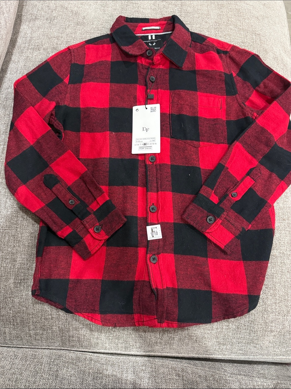 Denim & Flower Red and Black Buffalo Plaid Button-Down Shirt